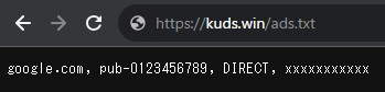 kuds.win サイトの ads.txt ファイル