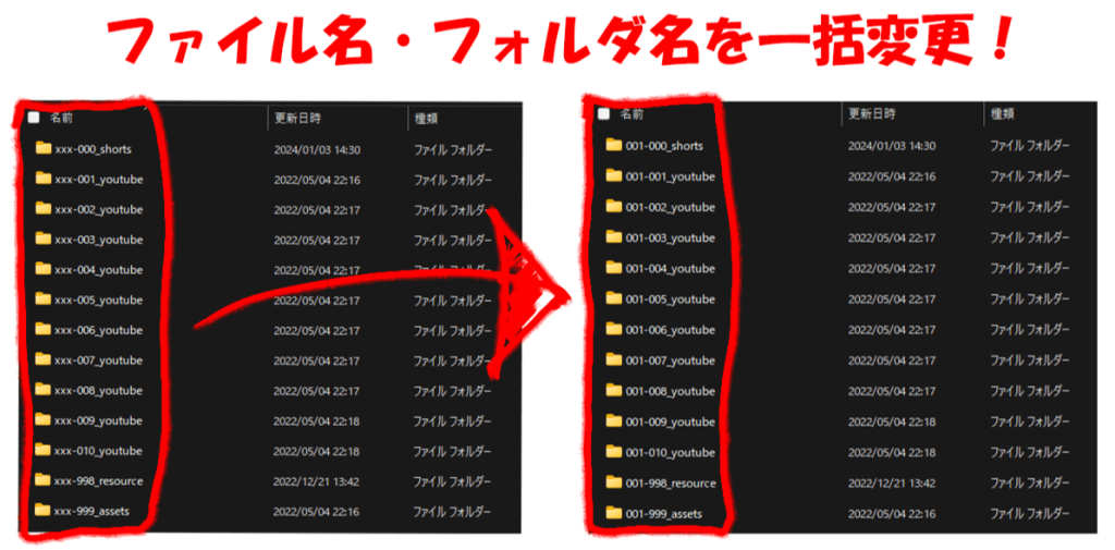 file-directory-rename「ファイル名・フォルダ名を一括変更」